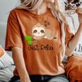 Just Relax Donne Carino Pigro Sleepy Sloth T-shirt comoda oversize da donna Yam