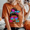 Messy Bun Pink Or Blue Auntie Loves You Gender Reveal Women's Oversized Comfort T-shirt Yam