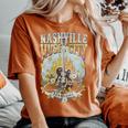 Recuerdo De Nashville Tn Guitar Nashville Cuello Camiseta extragrande cómoda para mujer Yam