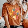 Retro Groovy 70S Good Vibes Only Floral Hippies Women's Oversized Comfort T-shirt Yam