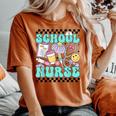 Retro School Nurse Back To School Elementary Nurse Life Women's Oversized Comfort T-shirt Yam