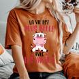 Vache Humour Fille Enfantie Avecaches T-shirt oversize confortable pour femme Yam