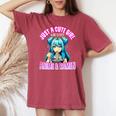 Just A Cute Girl Who Loves Anime And Ramen For Girls Women's Oversized Comfort T-shirt Chalky Mint