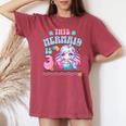 Bambino 3 ° Compleanno Sirena 3 Anni Ragazza Sirena Festa A Tema T-shirt comoda oversize da donna Crimson