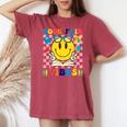 Book Fair Vibes Teacher Librarian School Reading Book Lover Women's Oversized Comfort T-shirt Crimson