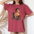 Cavallo Ragazza Cavallo Compleanno Ragazzo Bambini T-shirt comoda oversize da donna Crimson