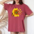Con Farfalle Di Girasole T-shirt comoda oversize da donna Crimson