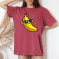Divertente Dabbing Banana Estate Frutta Occhiali Da Sole Banana T-shirt comoda oversize da donna Crimson