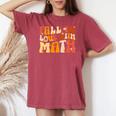 Groovy Fall In Love With Math Thanksgiving Math Teacher Fall Women's Oversized Comfort T-shirt Crimson