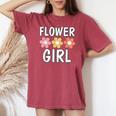 Groovy Flower Girl Proposal Wedding Bridesmaid Bridal Shower Women's Oversized Comfort T-shirt Crimson