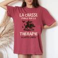La Chasse Thérapie Chasseur Haut Homme Orange Humour T-shirt oversize confortable pour femme Crimson