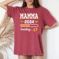 Mamma 2024 Loading Regalo Divertente Per La Madre In Attesa T-shirt comoda oversize da donna Crimson