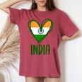 Patriottico Indiano Carino Cuore Grafico Bandiera Indiana Ragazza Bambini T-shirt comoda oversize da donna Crimson