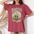 Recuerdo De Nashville Tn Guitar Nashville Cuello Camiseta extragrande cómoda para mujer Crimson