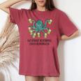Relaxe Les Huit Bras Un Pur Orgue Pieuvre Et Bière Amusant T-shirt oversize confortable pour femme Crimson