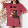 Rottweiler Mamma Rottie Cane Mamma Divertente Festa Della Madre T-shirt comoda oversize da donna Crimson
