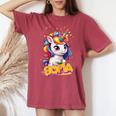 Sofia Bellissimo Nome Di Ragazza Con Un Unicorno T-shirt comoda oversize da donna Crimson