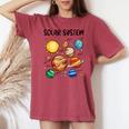 Solar System Planets Astronomia Space Science Ragazzi Ragazze Bambini T-shirt comoda oversize da donna Crimson