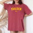 Svezia Bandiera Uomini Donne Bambini Svezia T-shirt comoda oversize da donna Crimson