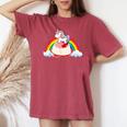 Unicorno Equitazione Budino Ragazzi Ragazze Donne Bambini Adolescenti Arcobaleno T-shirt comoda oversize da donna Crimson