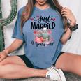 58 ° Anniversario Di Matrimonio Appena Sposato 58 Anni Fa Coppia T-shirt comoda oversize da donna Blue Jean