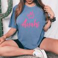 Anahi The Queen Pink Crown & Name For Called Anahi Women's Oversized Comfort T-shirt Blue Jean