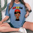 Angola Bandiera Dellangola Ragazza Dellangola Donne Angolane T-shirt comoda oversize da donna Blue Jean