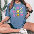 Back To School Coquette Pink Bow Teacher Girls Women's Oversized Comfort T-shirt Blue Jean