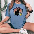 Chat Humour Fille Enfant Je Fais Ce Que Jeeux T-shirt oversize confortable pour femme Blue Jean
