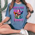 Cowgirl My Last Rodeo Despedida De Soltera Novia Chica Sureña Sin Mangas Camiseta extragrande cómoda para mujer Blue Jean