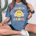 Fourth Grade Vibes Smile Face 4Th Grade Team Back To School Women's Oversized Comfort T-shirt Blue Jean