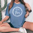 Gender Reveal Announcement Item Flower It's A Boy T-shirt comoda oversize da donna Blue Jean