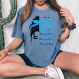 Leo Queen Messy Bun July August Birthday Leo Zodiac Sign Women's Oversized Comfort T-shirt Blue Jean