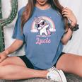 Lucie Cadeau Prénom Personnalisé Fille Licorne T-shirt oversize confortable pour femme Blue Jean