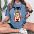 Monkey Queen Da Donna Con Scimmia Scimmia Da T-shirt comoda oversize da donna Blue Jean