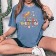 Montessori Teacher Groovy Back To School This Is How We Roll Women's Oversized Comfort T-shirt Blue Jean