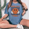 Race Day Vibes Checkered Flag Car Racing Mom Dad Race Car Women's Oversized Comfort T-shirt Blue Jean
