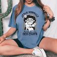 T Avec Chat Humour Rigolo Fille J'ai Des Chats T-shirt oversize confortable pour femme Blue Jean