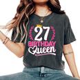27 Anni Compleanno Donna Birthday Queen 27 27Esimo T-shirt comoda oversize da donna Pepper