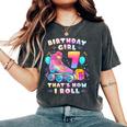 7Th Birthday Girl 7 Years Roller Skates Number 7 Women's Oversized Comfort T-Shirt Pepper