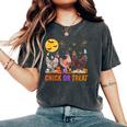 Fall Halloween Chicken Pumpkin Chick Or Treat Spooky Women's Oversized Comfort T-Shirt Pepper