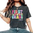 First Day Of 1St Grade Girls Teacher First Grade Vibes Women's Oversized Comfort T-Shirt Pepper