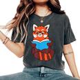 Libro Di Lettura Del Panda Rosso Addormentato Panda Rosso T-shirt comoda oversize da donna Pepper