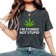 Marijuana Plant Leaf Pro Weed Stoned Non Stupido T-shirt comoda oversize da donna Pepper