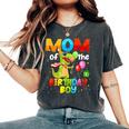 Mom And Dad Birthday Boy Dinosaur Family Matching Women's Oversized Comfort T-Shirt Pepper