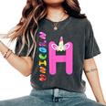 Monogramma Lettera H Con Nome Unicorno Per Ragazze E Donne T-shirt comoda oversize da donna Pepper
