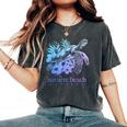 Navarre Beach Florida Sea Turtle Flowers Surfer Souvenir Women's Oversized Comfort T-Shirt Pepper