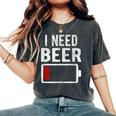 I Need Beer Bière Drôle Drink Drinking intage T-shirt oversize confortable pour femme Pepper