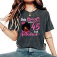 This Queen Makes 45 Look Fabulous 45Th Birthday Queen Afro Women's Oversized Comfort T-Shirt Pepper