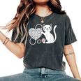 Simpatico Gatto Cuore Amore Divertente Gatti Amante Best Cat Mama T-shirt comoda oversize da donna Pepper